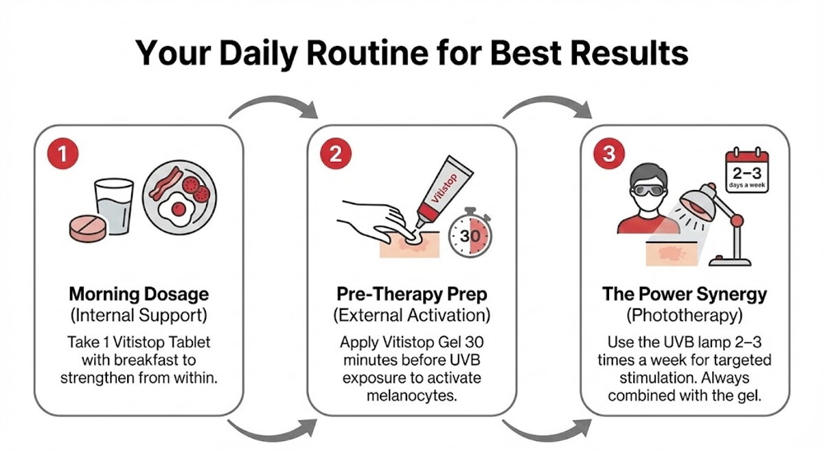 uvb vitiligo routine